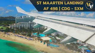 Landing over the famous Maho Beach onboard Air France A330-200!