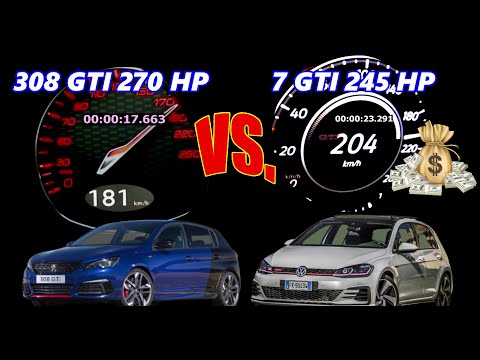 💰 $80K Hot Hatch Face Off! Peugeot 308 GTi vs. VW Golf 7 GTI Facelift – Turbocharged Drag Race 🚀🔥
