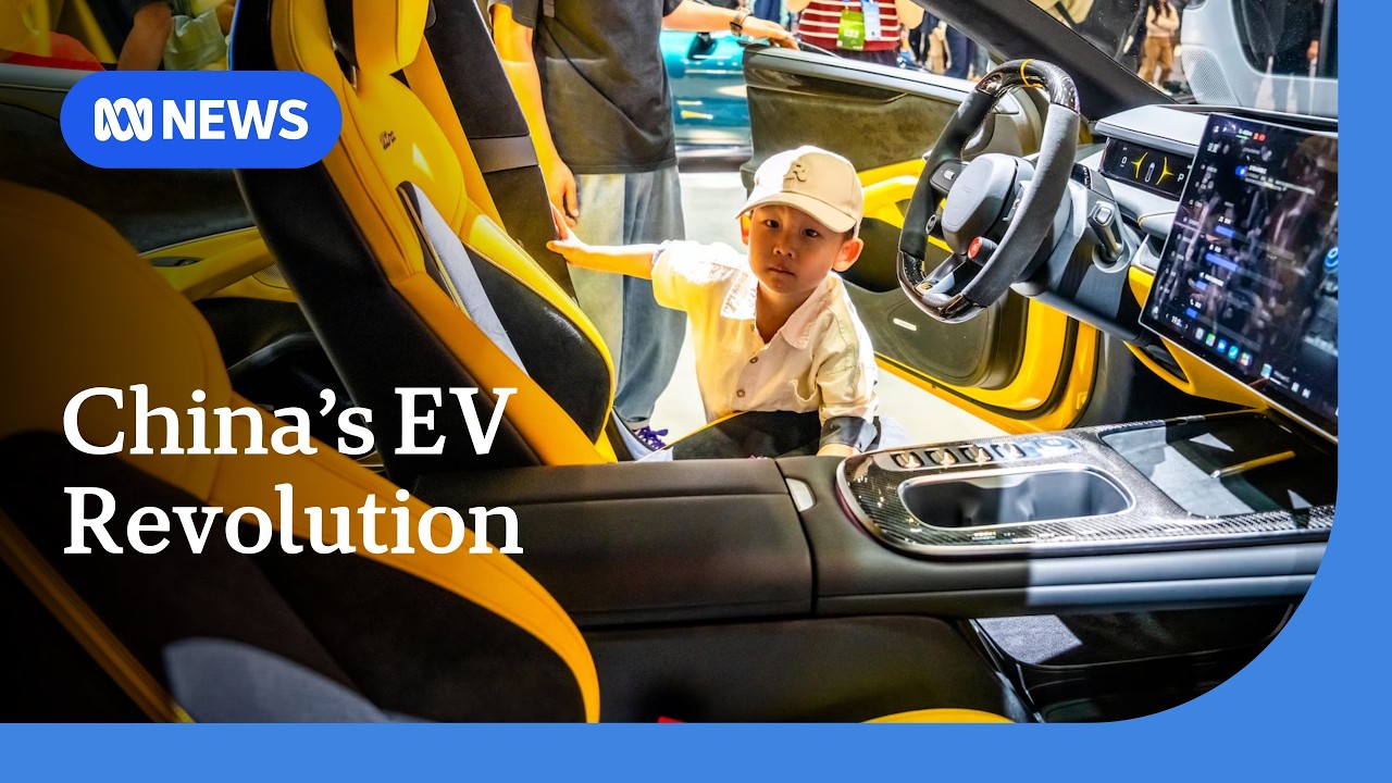 Beijing street scene featured in an ABC News report on China's EV industry