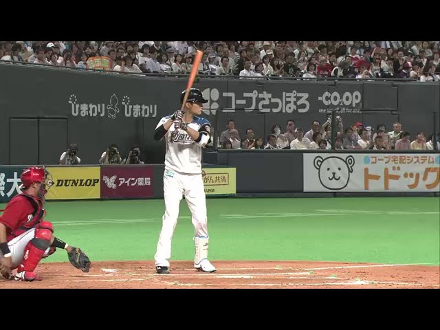 3回裏 やられたらやりかえす!! ファイターズ・中村勝 タイムリーヒット!! 2014/6/3 F-C