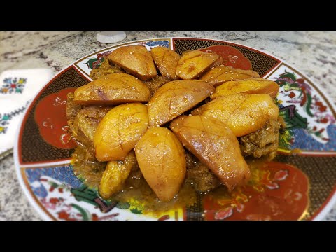 Meat with Quince Fruit caramelized  اللحم بالسفرجل معسل