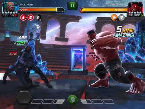6* Rank 3 Nick Fury vs LOL Red Hulk damage showcase MCOC