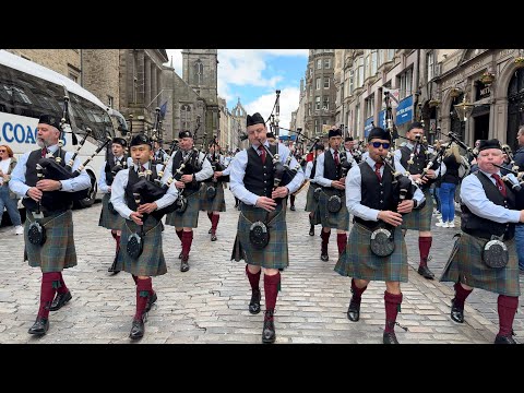 Stockbridge Pipe Band led 2025 the Edinburgh and Lothians May Day Parade, Scotland