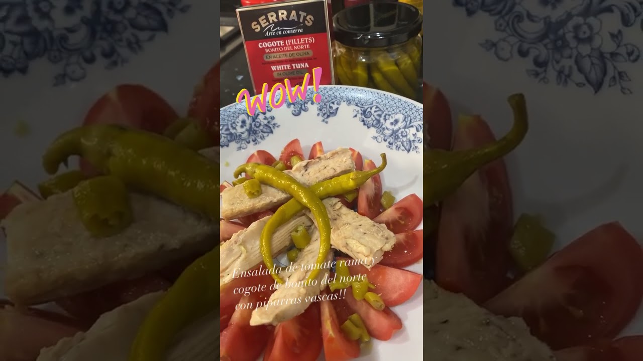 Watch Ensalada de Tomate y cogote de Bonito del Norte con piparras Now Ensalada de Tomate y cogote de Bonito del Norte con piparras