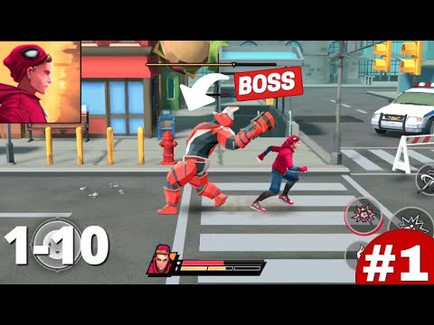 Spider Fighter Superhero Revenge Gameplay Walkthrough Level 1-10 iOS Android Boss Part 1