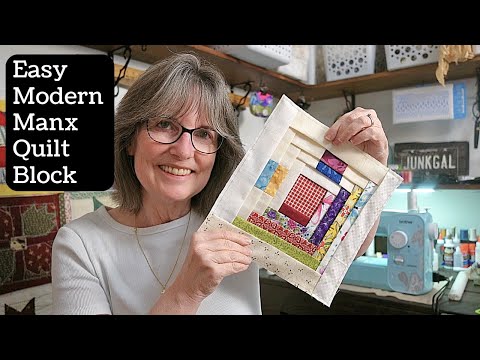 How to Make a Modern Manx Quilt Block With Fabric Scraps!