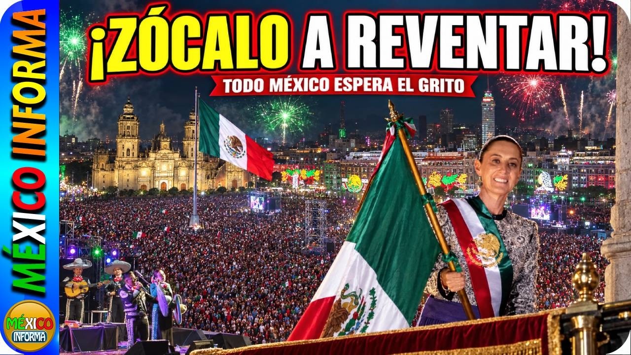 TODO MÉXICO ESPERANDO EL GRITO. A REVENTAR EL ZÓCALO. GRAN FIESTA MEXICANA.