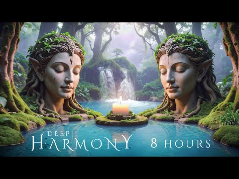 DEEP HARMONY (8 Hours) | Relaxing Ambient Music with Rain - Ethereal Meditative Soundscape for Sleep
