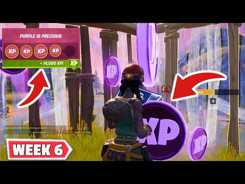All Fortnite Purple XP Coins Locations WEEK 6 - All 2 Purple XP Coins - XP Coins Fortnite Season 3