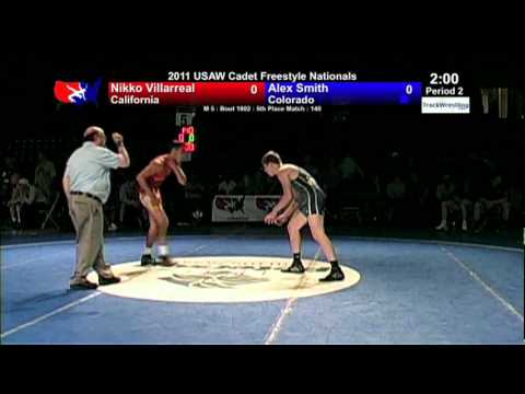 Cadet Freestyle 5th 140 - Nikko Villarreal (CA) vs. Alex Smith (CO)