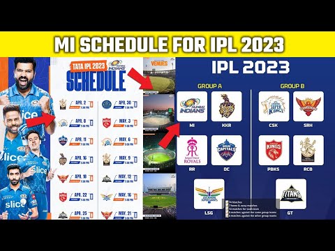 IPL 2023 : Mumbai Indians Full Schedule for IPL 2023 | MI TimeTable,Venue,Home & Matches for IPL2023