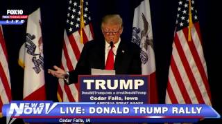 Donald Trump reads, "The Snake" by Johnny Rivers at his Ceder Falls Iowa rally (1-12-16)