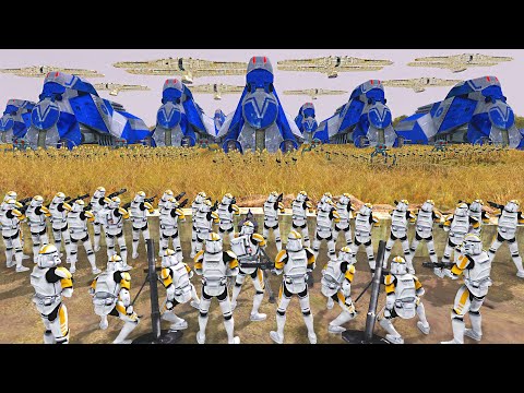 Largest Clone Wars TRENCH WALL vs 3,000 DROID ARMY Invasion! - Men of War: Star Wars Mod