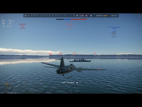 , title : 'War Thunder Gameplay - G4M1 "Betty" (1 Heavy Cruiser, 2 Destroyers Sunk)'