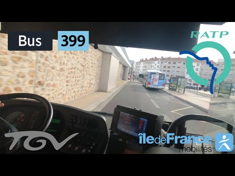 Bus 399 RATP | Juvisy RER - Massy-Palaiseau RER - Gare TGV - 4K