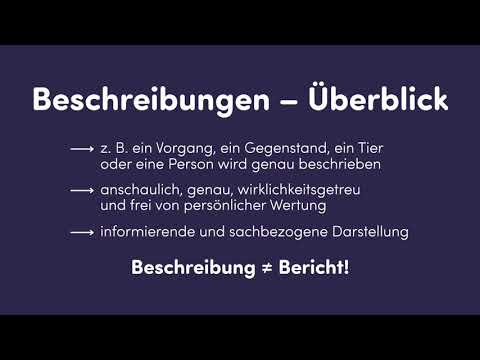 Beschreibungen – Überblick einfach erklärt | sofatutor