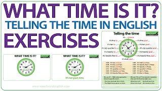 What time is it? Telling the Time in English Exercises | Tell the time with an analogue clock