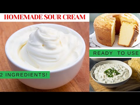 Quick Sour cream recipe in 2 minutes! Only 2 ingredients, Thick and Creamy