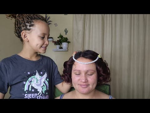 ASMR Skylar Playing With Mom’s Hair 🤍 Soft Touch & Relaxing Curly Styling