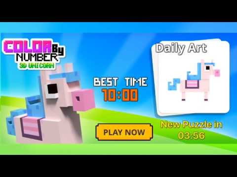 Color By Number 3D Unicorn Pixel Art Voxel Sandbox Video