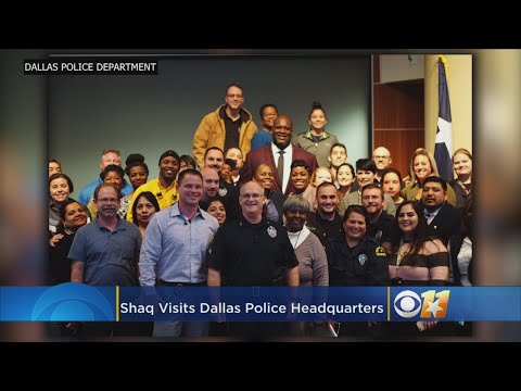 Shaq Visits Dallas Police Headquarters