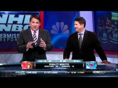 Brian Boyle picking on Erik Karlsson. Ottawa Senators vs NY Rangers. 4/14/12 NHL Hockey