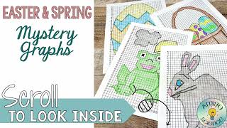Easter Spring Coordinate Graphing Mystery Pictures Coordinate Plane Practice in One Quadrant
