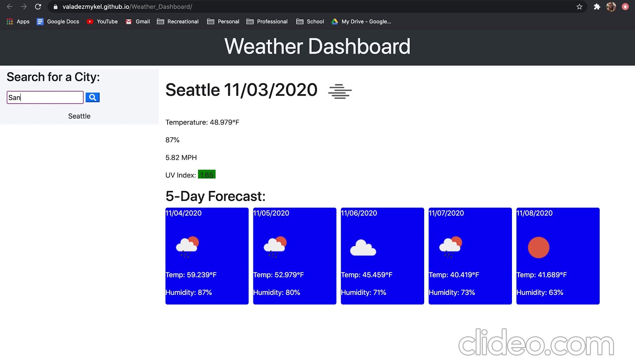 Weather Dashboard Walkthrough