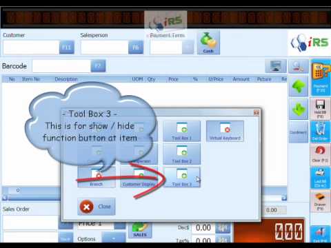 Point of Sales - Sales Screen - Screen Setting