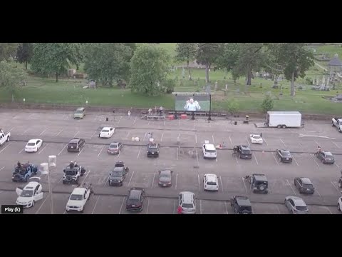 Drone Flyover of the Car Horn Symphony at The New Normal Drive-In Theater