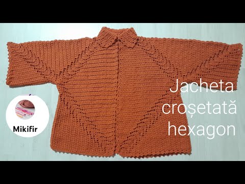 Jacheta croșetată, hexagon.