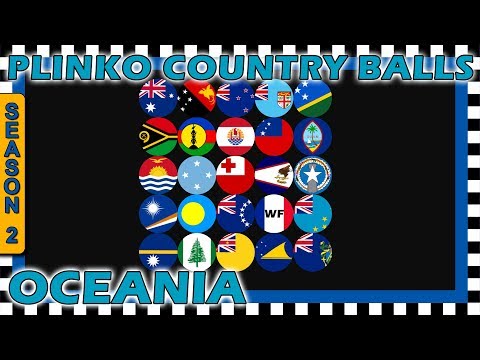 Marble Race Plinko Country Balls World Tournament - Oceania Race 4 of 6 Season 2- Algodoo