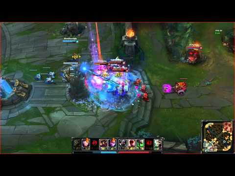 Riven knocks Vayne above the map