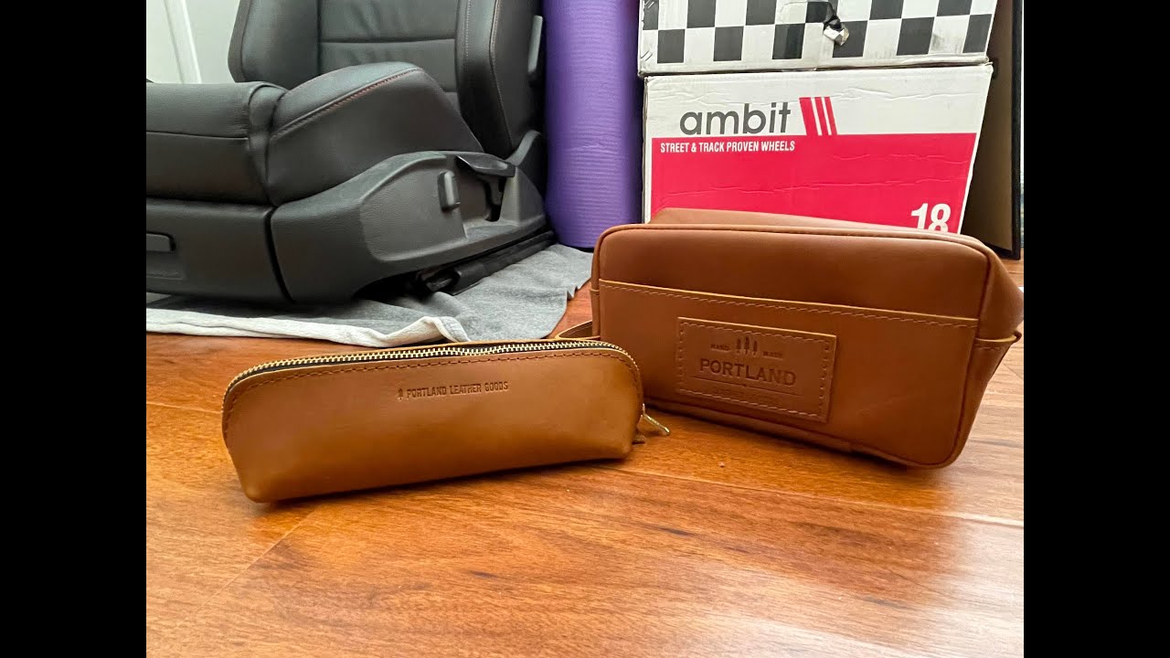 @portlandleathergoods deluxe Dopp kit and nice Sidekick pouch (Honey)