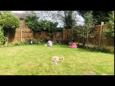 Grace - Nicole & Talisha's hunting Easter eggs in the garden , lock down 2020