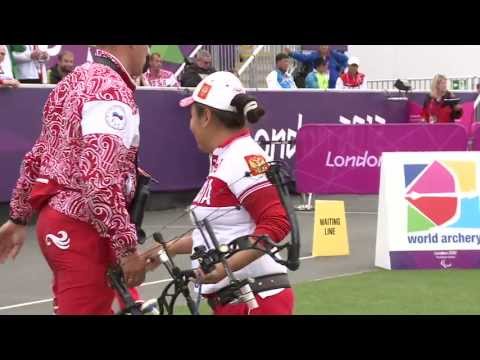 Archery - Artakhinova (Russia) v Polegaeva (Russia) - Women's Ind. Compound Open - London 2012