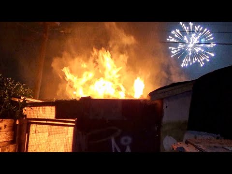 LAFD Task Force 33 Battles Shed Fire