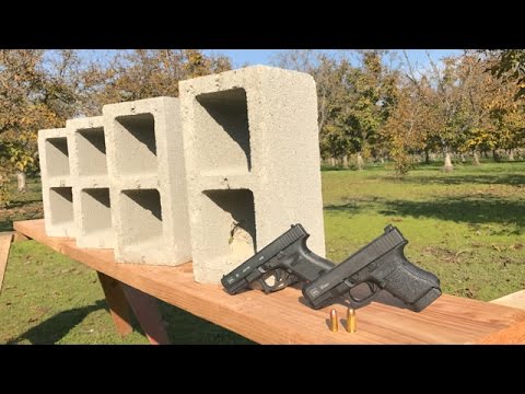 9MM vs 40 CAL vs 45 ACP vs CINDER BLOCK