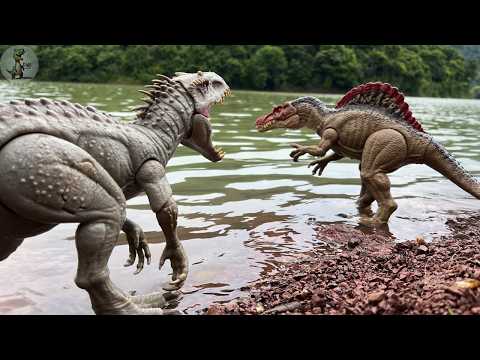 SPINOSAURUS VS INDOMINUS REX | Territorial Battle | Dinosaur Toy Movie