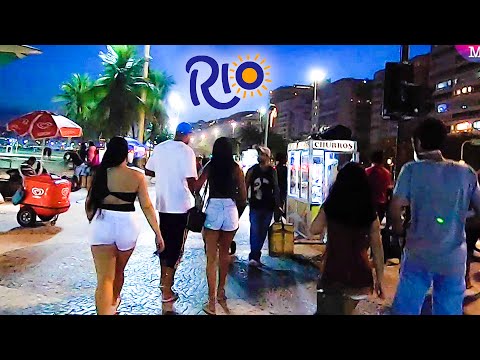 Night Walk Copacabana Rio de Janeiro Brazil 2021