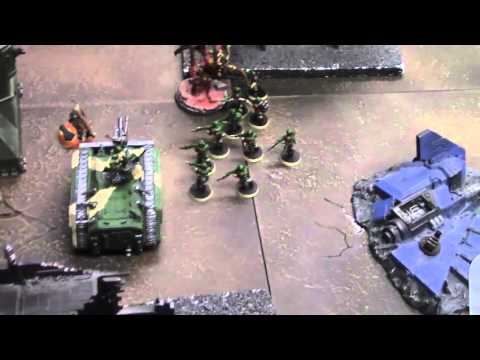 Warhammer 40000 Battle Report 1000 Points Imperial Guard Versus Khorne Deamonkin