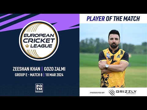 POTM: Z.Khan - GZZ vs STG |Group E, Match 8| European Cricket League 2024 |10 March 2024| ECL24.064