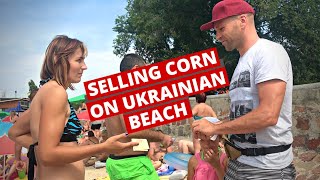 American Selling Corn On Ukrainian Beach 🇺🇦