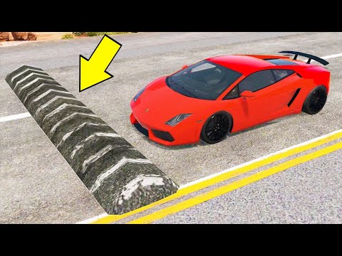 Cars Vs Massive Speed Bumps Vs Huge SpeedBumps - BeamNG.Drive