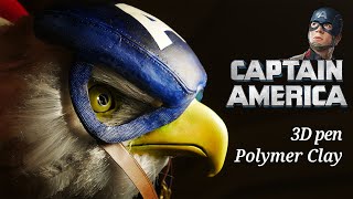 Making Captain America Eagle Sculpture I 3D pen & Polymer Clay