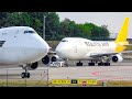 4K Liège Airport Plane Spotting Spectacular Take Off Sequence Of Two Boeing 747 S