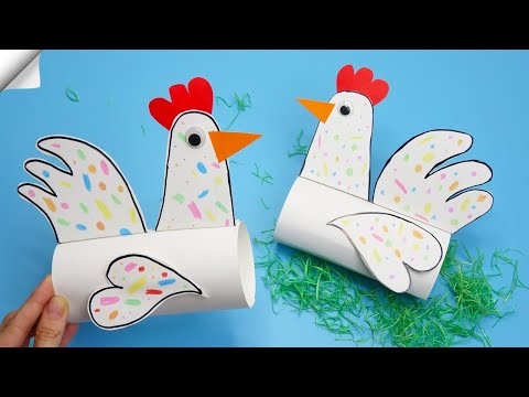 How to Make a Paper Chicken Easter paper Crafts Easy paper crafts