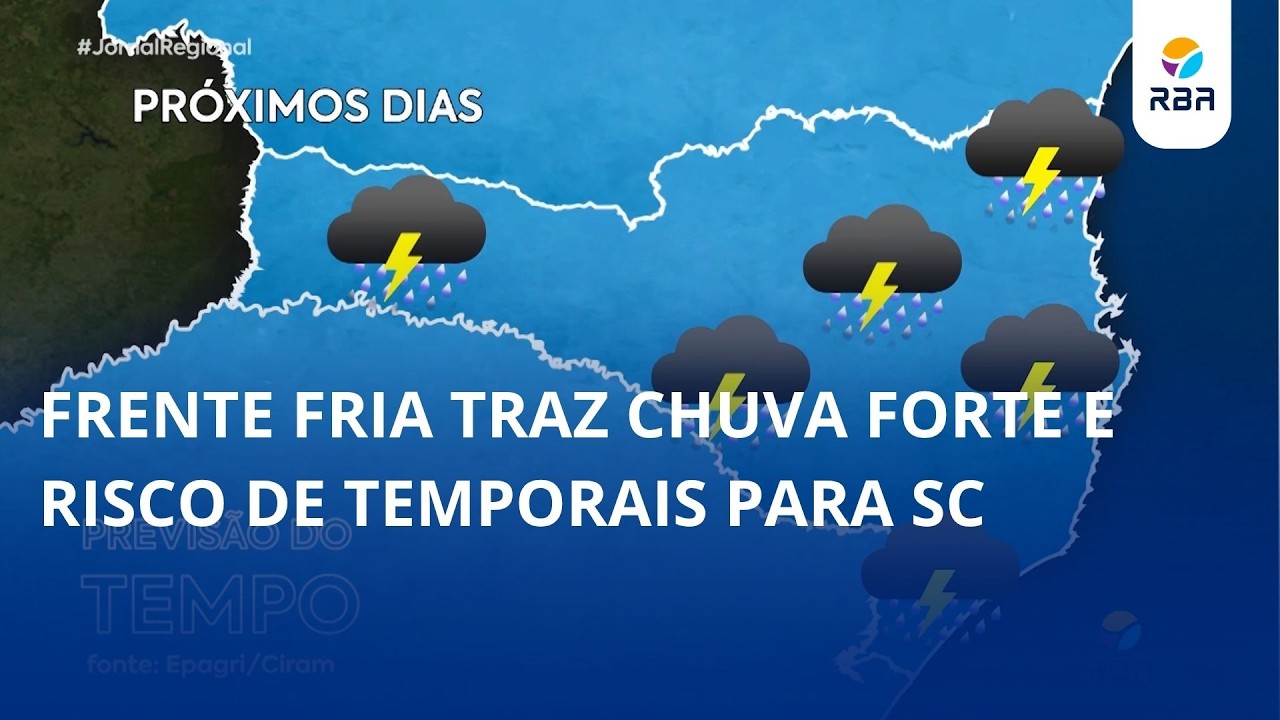 Semana termina com risco de temporais em Santa Catarina