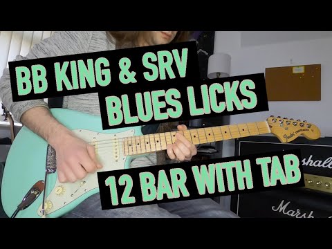 BB King & SRV licks - 12 Bar Blues in C with Tab
