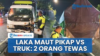Detik-detik Laka Maut Mobil Pikap Hantam Truk Trailer di Jombang, 2 Orang Tewas & 1 Luka Berat